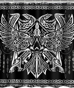 Odin Norse Mythology Viking Shower Curtain - Nordic God Bathroom Decor