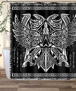 Odin Norse Mythology Viking Shower Curtain - Nordic God Bathroom Decor