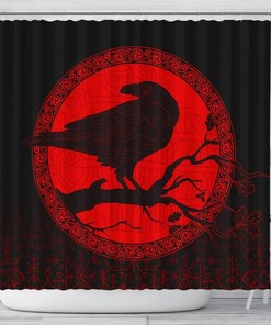 Odin Raven Crow Norse Vikings Shower Curtain Cover, 3D Print Art for Bathroom/Laundry Waterproof, Best Gift Choice