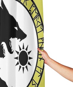 Odin Viking Age Wolf and Runes Shower Curtain for Home, Hotel, and Office Bathroom