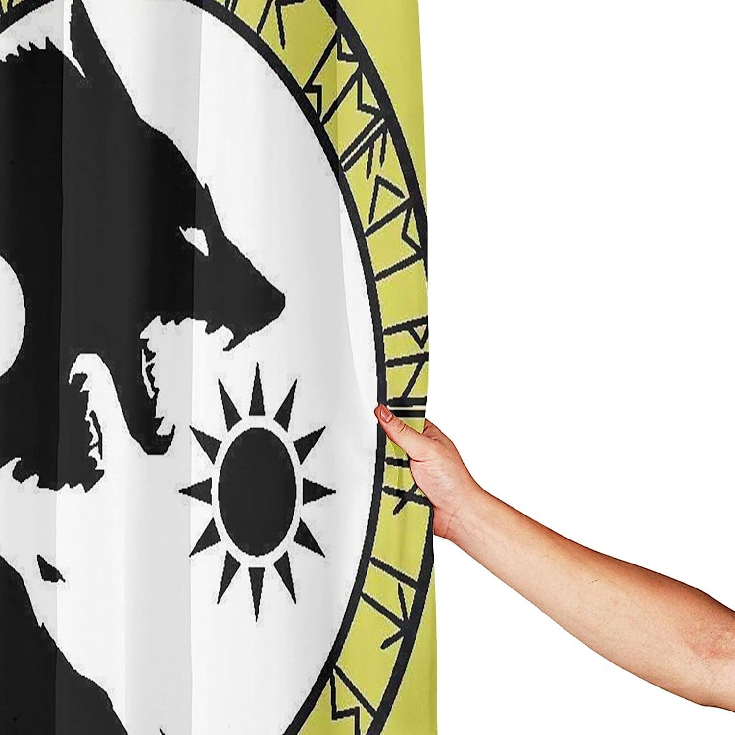 Odin Viking Age Wolf and Runes Shower Curtain for Home, Hotel, and Office Bathroom