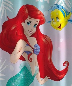 Officially Licensed Disney The Little Mermaid Ariel Shower Curtain for Kids' Bathroom Decor
