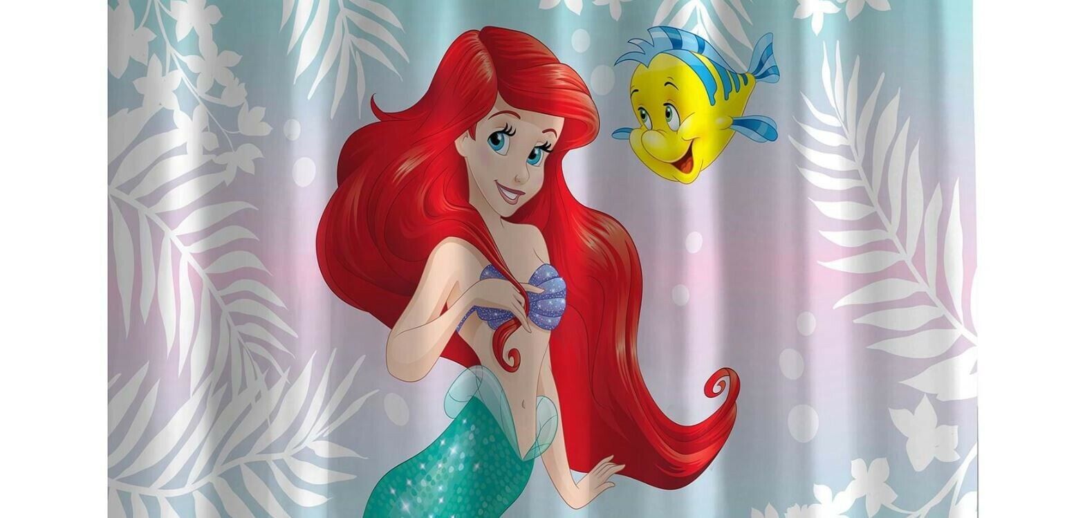 Officially Licensed Disney The Little Mermaid Ariel Shower Curtain for Kids' Bathroom Decor