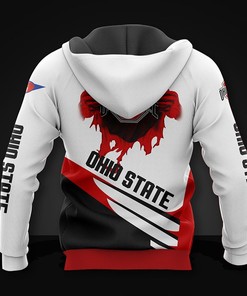 Ohio State Buckeyes 3D Zip Hoodie - Long Sleeve Gift For Fan