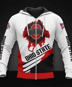 Ohio State Buckeyes 3D Zip Hoodie - Long Sleeve Gift For Fan