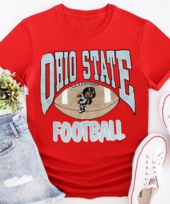 Ohio State Buckeyes Graphic Football Crewneck Sweatshirt for Men and Women