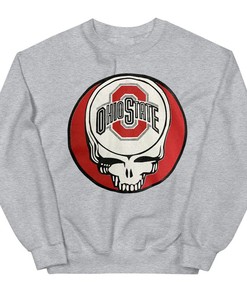 Ohio State Buckeyes Vintage Style Skull T-Shirt Hoodie Sweater