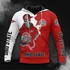 Ohio State Buckeyes Zip Hoodie 3D - Long Sleeve Zip Hoodie For Fan