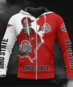 Ohio State Buckeyes Zip Hoodie 3D - Long Sleeve Zip Hoodie For Fan