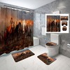 Oil Painting Horse Waterproof Shower Curtain Set for Bathroom - Unbranded