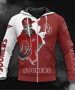 Oklahoma Sooners Skull 3D Hoodie - Gifts For Fans