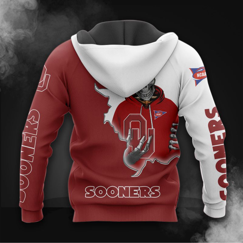 Oklahoma Sooners Skull 3D Hoodie - Gifts For Fans