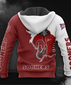 Oklahoma Sooners Zip Hoodie 3D - Long Sleeve Zip Hoodie For Fan