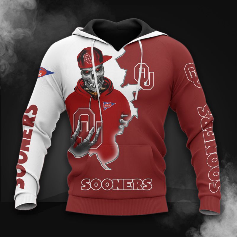 Oklahoma Sooners Zip Hoodie 3D - Long Sleeve Zip Hoodie For Fan
