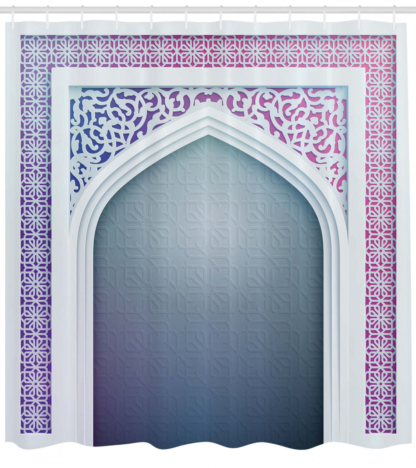 Old Geometric Motifs Print Shower Curtain For A Vintage Bathroom Remodel - Image 4