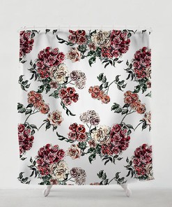 Old Style Roses Shower Curtain with Bohemian Bathroom Art and Unique Wedding Gift for Couple - Unbranded