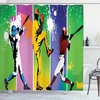 Ombre Baseball Grunge Splash Print Shower Curtain for Bathroom Decor - Unbranded