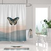 Ombre Butterfly Boho Shower Curtain with Gradient Colors for Bathroom Decor  