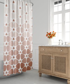 Ombre Floral Burst Unique Shower Curtain For Mid Century Modern Bathroom Decor