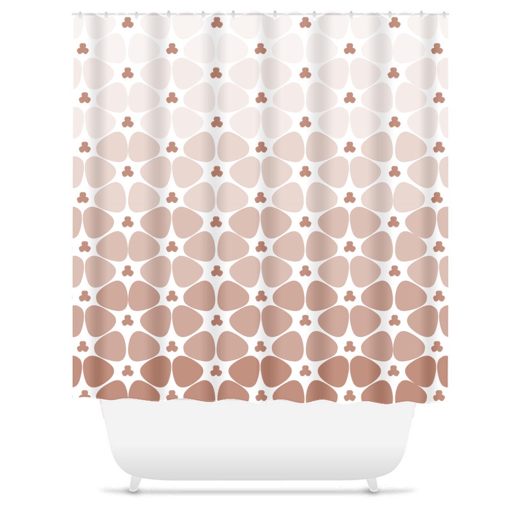 Ombre Floral Burst Unique Shower Curtain For Mid Century Modern Bathroom Decor - Image 3