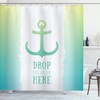 Ombre Green Anchor Ocean Printed Shower Curtain For Nautical Bathroom Vibes
