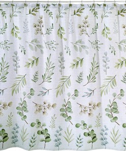 Ombre Leaves Botanical Shower Curtain - Avantis Fabric Bathroom Decor