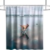On The Beach Theme Running Dog Funny Shower Curtain Bathroom Decor