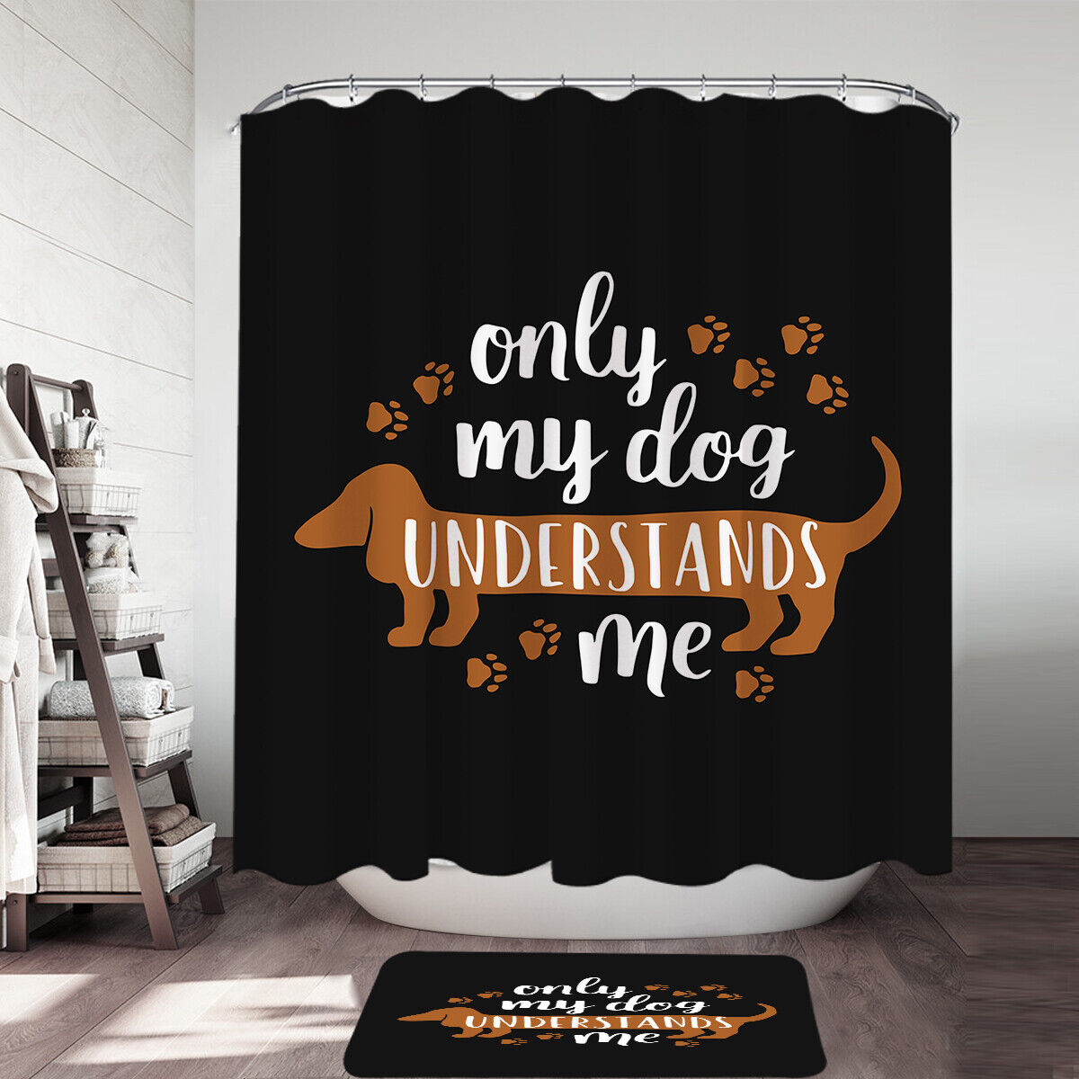 Only My Dachshund Dog Understands Me Shower Curtain - Perfect For Dog Lovers