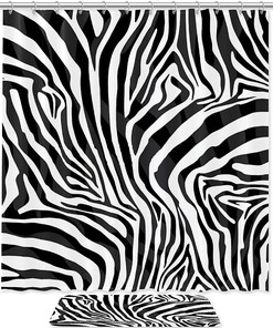 On-trend Leopard Zebra Skin Texture Shower Curtain for Showers, Stalls, and Bathtubs