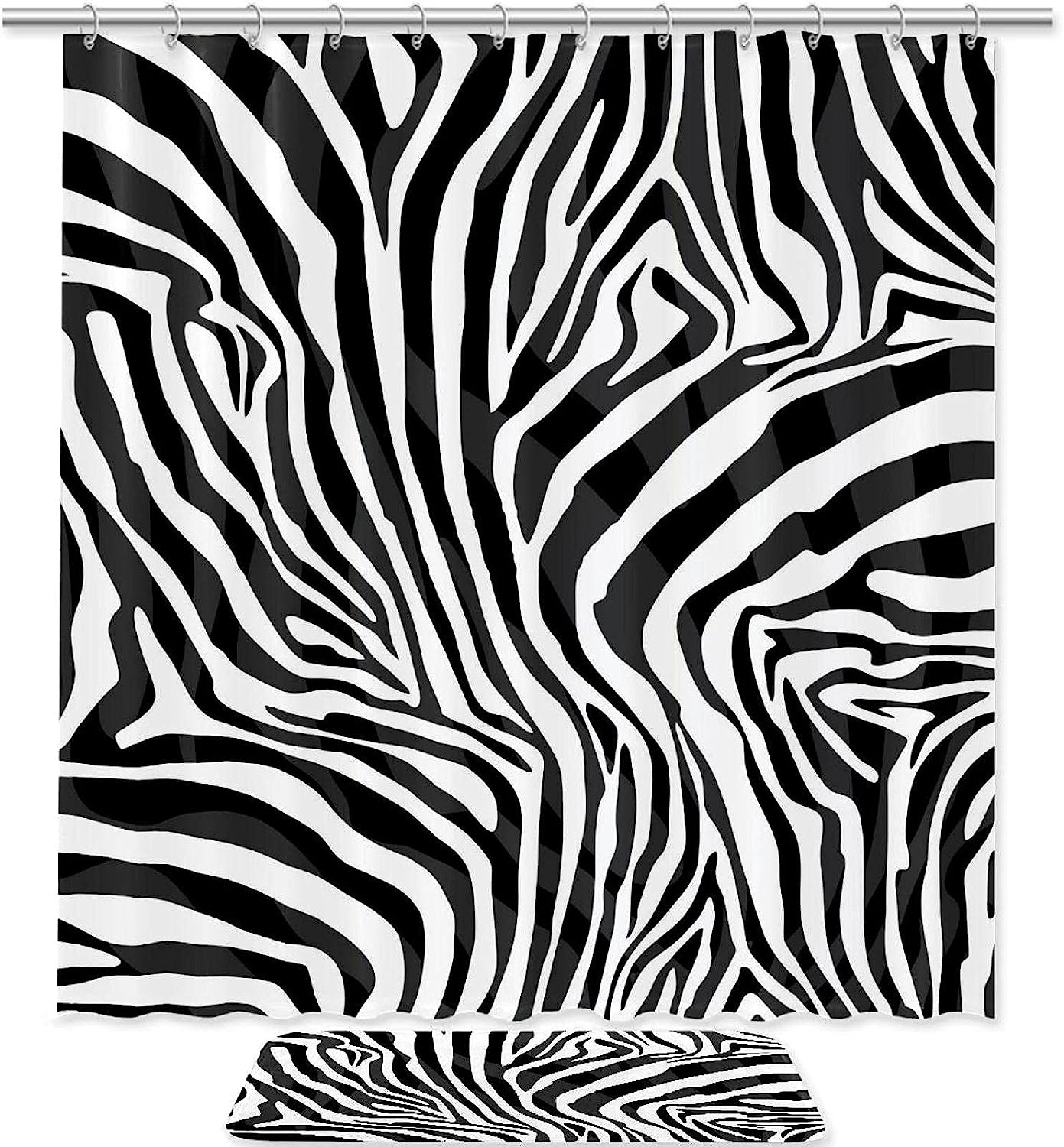 On-trend Leopard Zebra Skin Texture Shower Curtain for Showers, Stalls, and Bathtubs