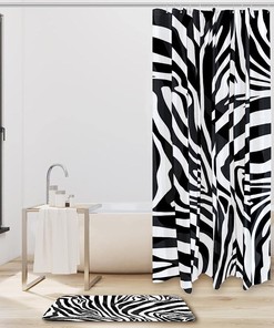 On-trend Leopard Zebra Skin Texture Shower Curtain for Showers, Stalls, and Bathtubs