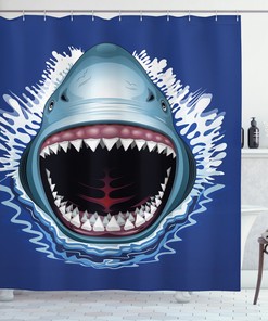 Open Mouth Bite Shower Curtain Attack for Bathroom Decor