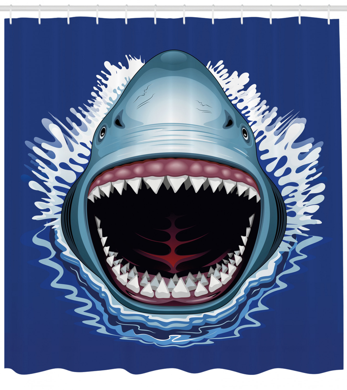 Open Mouth Bite Shower Curtain Attack for Bathroom Decor