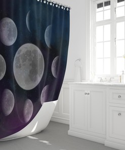Options of Zodiac Phases of the Moon Shower Curtain for Astrology Fans