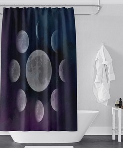 Options of Zodiac Phases of the Moon Shower Curtain for Astrology Fans