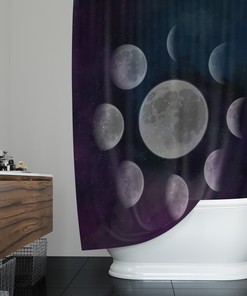 Options of Zodiac Phases of the Moon Shower Curtain for Astrology Fans