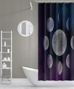 Options of Zodiac Phases of the Moon Shower Curtain for Astrology Fans