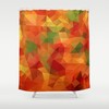 Orange Art Pattern Geometric Abstract Curtain Bathroom Decor Shower Curtain