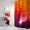 Orange Art Triangles Mosaic Polygon Flowers Geometric Pattern Fabric Shower Curtain