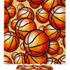 Orange Basketball Pattern Shower Curtain with Sporty Vibe 