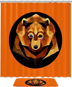 Orange Bears Waterproof Shower Curtain for Bathroom