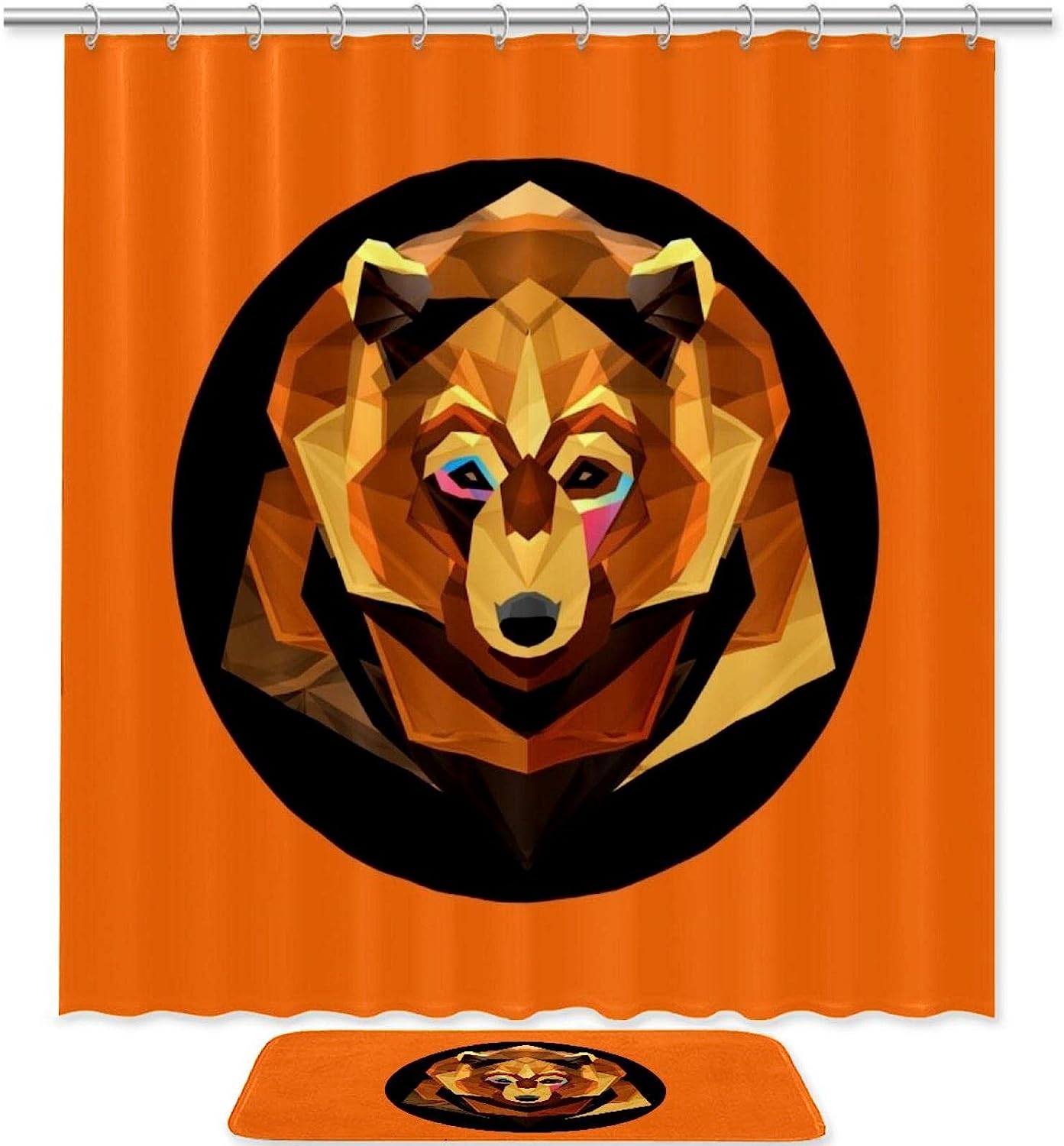 Orange Bears Waterproof Shower Curtain for Bathroom