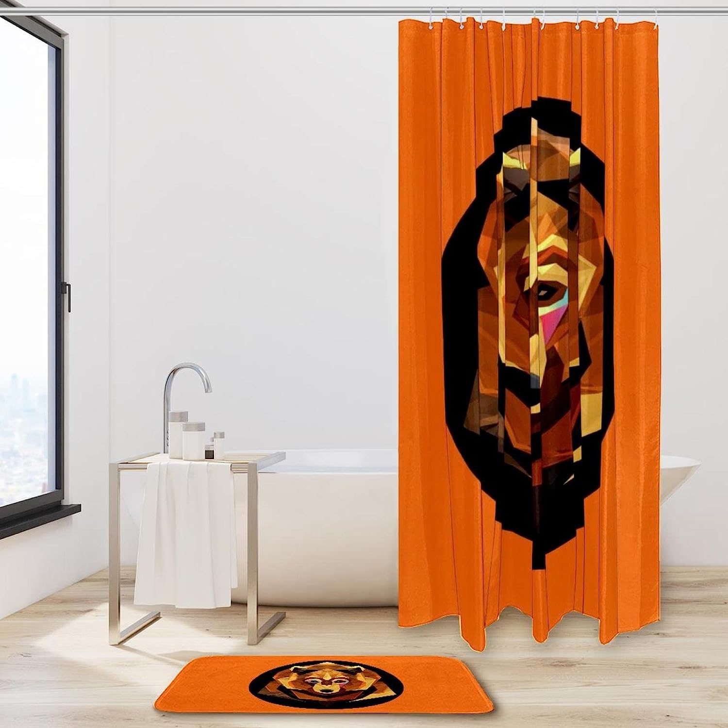 Orange Bears Waterproof Shower Curtain for Bathroom