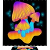 Orange Canopy Mushroom Printed Bathroom Tub Set With Waterproof Fabric Shower Curtain