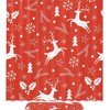Orange Christmas Deer Elk Leaves Printed Bathroom Tub Set With Waterproof Fabric Shower Curtain