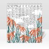 Orange Daisies and Poker Dots Print Fabric Shower Curtain