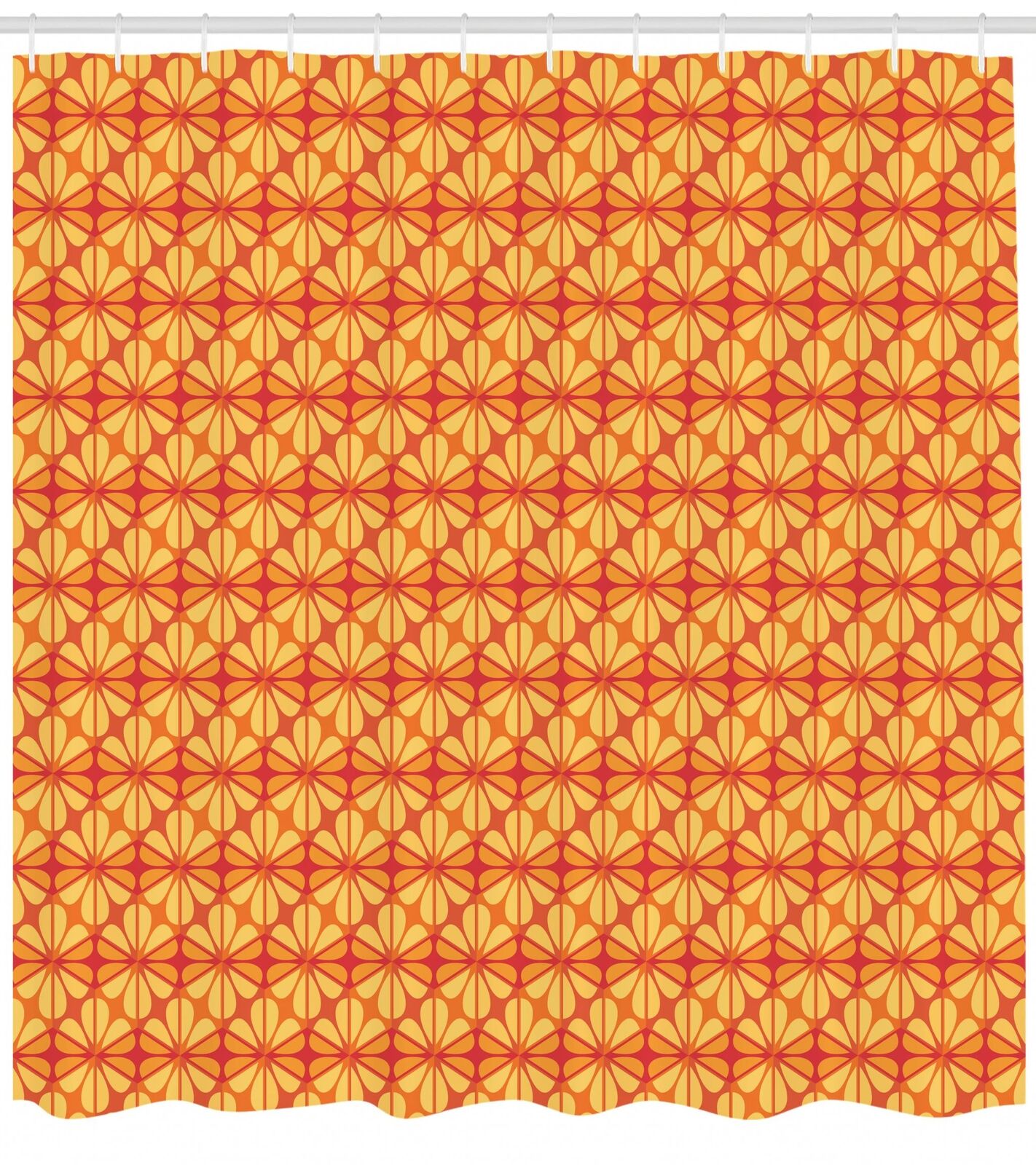 Orange Fabric Shower Curtain - Modern Waterproof Print for Stylish and Minimalist Bathroom Decor