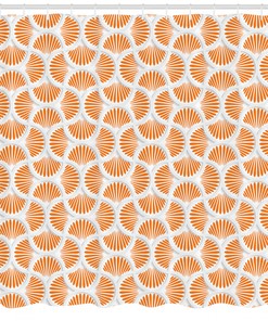Orange Fabric Shower Curtain - Modern Waterproof Print for Stylish and Minimalist Bathroom Decor