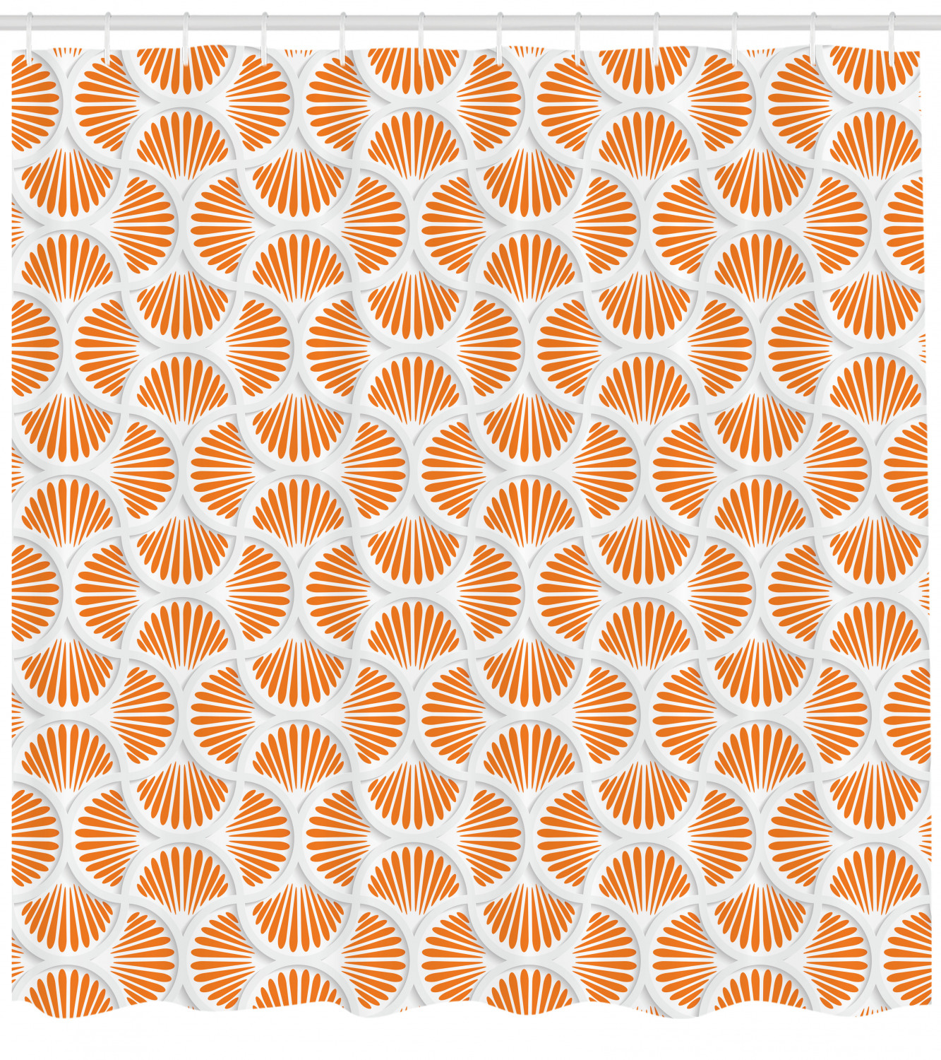 Orange Fabric Shower Curtain - Modern Waterproof Print for Stylish and Minimalist Bathroom Decor