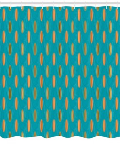 Orange Fabric Shower Curtain - Modern Waterproof Print for Stylish and Minimalist Bathroom Decor